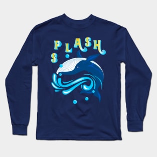 BLUE WHALE SPLASH Long Sleeve T-Shirt